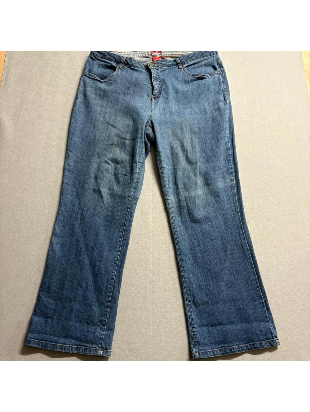 Smith's Workwear Dungarees Stretch Bootcut Jeans Womens 18W Blue Denim